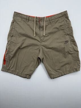 Vintage Nike Cargo Shorts Men X Large Khaki & Orange Utility Pockets Swoosh